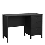 Furniture To Go | Madrid, Wood, Matt Black, Desk with 3 Drawers