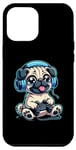 Coque pour iPhone 12 Pro Max Jeu vidéo amusant pour chien carlin