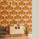 A.S. Création Retro 70's Floral Trail Wallpaper Brown/Yellow/Orange/Red/Beige Retro Chic 395304 8.50m x 0.53m Paste The Wall