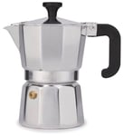 La Cafetière Venice Aluminium Espresso Maker, Three Cup, Silver, Gift Boxed