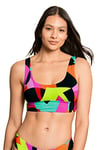 Maaji Women's Rubik Cube Donna Reversible Sporty Bralette Bikini Top, Opaque, Multicolor, S