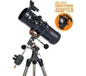 CELESTRON Astromaster 114EQ Reflector Telescope & NexYZ 3-Axis Universal Smartphone Adapter Bundle - Black, Black