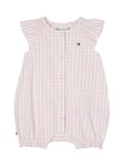 Tommy Hilfiger Baby Flag Logo Gingham Shortall, White/Pink