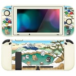 PlayVital ZealProtect Coque pour Nintendo Switch,Cover de Protection pour Switch avec Protection d'écran en Verre Trempé&Capuchon Joystick&Caps Boutons Direction ABXY-Kitties Source Chaude