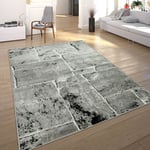 Paco Home - Tapis Design Moderne Tendance Chiné Optique Mur De Pierre Salon Gris 240x340 cm