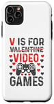 Coque pour iPhone 11 Pro Max V est pour les jeux vidéo, la Saint-Valentin, Funny Gamer, pour hommes et garçons