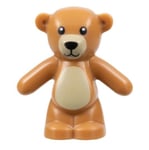 LEGO Teddy Bear - In Nougat, Black Eyes And Face Detail - Minifigure Accessory