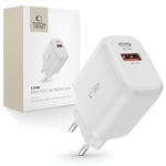 Tech-Protect Väggladdare USB-C PD 20W / USB-A QC 3.0 - Vit