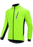 BALEAF Veste de cyclisme pour homme - Coupe-vent - Imperméable - Veste de cyclisme pour homme - Veste d'hiver pour le cyclisme et la course à pied, Vert, XXL