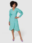 Closet London Spot Print Wrap Midi Dress, Mint