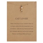 Cat lover - halsband 18K guldpläterat gåva kattälskare valentines Silver one size