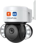 Camera Surveillance Exterieur Wifi 5Mp Tuya, Caméra Extérieure Wifi Smart Life, Détection De Mouvement, Audio Bidirectionnel, Etanche Ip66 Vision Nocturne Couleur[CAM07423]