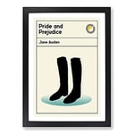 Big Box Art Book Cover Pride and Prejudice Jane Austen Framed Wall Art Picture Print Ready to Hang, Black A2 (62 x 45 cm)