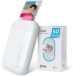 Mini Imprimante, 2 X 3 Imprimante Photo Portable Avec 50 Zink Papiers À Dos Collant, Bluetooth 5.0, Compatible Avec Ios & Android, Application Dédiée, Imprimante Photo Pour Iphone(Blanc)