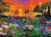 Ravensburger 12000225-Tortue dans Un récif 500 pièces pour Adultes et Enfants à partir de 10 Ans-Puzzle avec Motif du Monde sous-Marin, 12000225, Turquoise, Vert, Marron