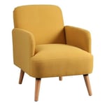 TEODORE - Fauteuil Rembourré Tissu Jaune