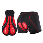 Vadderade cykelshorts Cykelunderkläder 5d Andningsbyxor Shorts Mtb Dam Herr Red  Black XL