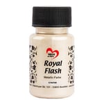 ideen mit herz Royal Flash | peinture métallique acrylique | brillance métallique, avec de fines particules de paillettes | séchage rapide | à base d'eau | 50 ml (blanc cassé)