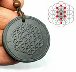 Flower Of Life Necklace Pendant EMF Scalar Black Tourmaline Gemstone Unisex