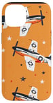 Coque pour iPhone 14 Drapeau américain minimaliste orange tropical P-51 Mustang de la Seconde Guerre mondiale