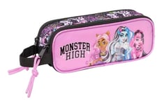 Safta Monster High Drama - Trousse double pour enfant, idéale pour les enfants d'âge scolaire, confortable et polyvalente, qualité et résistance, 21 x 6 x 8 cm, multicolore, M, Décontracté