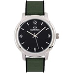 Montre Homme SUPERGA STC004 Silicone Noir de Tissu Vert Sub 30mt NEW