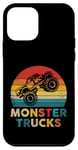 Coque pour iPhone 12 mini Monster Trucks Retro Sunset Cool Vintage