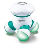 Beurer MG16 Mini Massager - green, Ergonomic hand-held vibration massager, Battery operated for use anywhere, Easy massage application for your neck, back, arms and legs