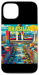 Coque pour iPhone 13 Souvenirs de Brasilia Brésil Voyage Vintage Retro City Skyline