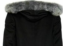 Saint Jacques Long Coat Blur Fox Fur Wool Cashmere Parka Jacket 38 M