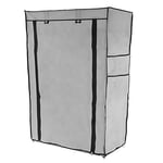 PrimeMatik Armoire à Chaussures en Tissu Amovible 60 x 30 x 93 cm Gris avec Porte Enroulable (DX078) 60 x 30 x 93 cm