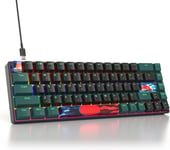 Clavier Gamer Mecanique - Mini Clavier 60 Pourcent American QWERTY Filaire, 68 Keys Compact Clavier Gaming LED Rétroéclairage Switchs Rouge, USB Mechanical Keyboard Anti-ghosting.[V1737]