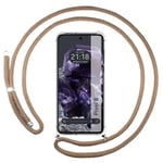 Tumundosmartphone Housse suspendue transparente pour Google Pixel 8 5G avec cordon Camel