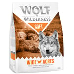 3 + 1 kaupan päälle! 4 x 1 kg Wolf of Wilderness -koiranruokaa - Wide Acres - kana (Soft & Strong)