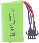 Batterie haute vitesse Li-ion 7.4V 500mAh | Pour bateaux RC, voitures, navires