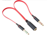 3.5mm Female to 2 Male Headphone Headset Microphone Y Splitter Audio Cable 15cm