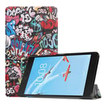 Lenovo Tab E7 kuosillinen tri-fold nahkainen Suojakotelo - Graffiti Monivärinen