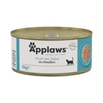 Applaws 100% Filet de thon naturel Aliment humide pour chat adulte en bouillon - 24 x 156g boîtes