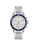 Lacoste Chronograph Quartz Watch for Men MAINSAIL Collection with Silver Stainless Steel Bracelet - 2011360