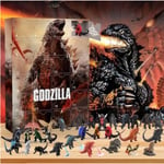 Godzilla Monsterfigurer Julkalender 2024, 24 Dagar Julklappsräknare, Leksaker för Barn, Rolig Present