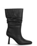 Alma en Pena. Bottines à talon aiguille en cuir pour femme., Noir , 36 EU