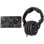 Pioneer DJ DDJ-200 Smart DJ Controller, Black & Sennheiser HD 280 PRO Closed-Back Over-Ear DJ & Monitoring Headphones