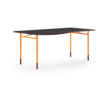 House of Finn Juhl Nyhavn desk skrivbord utan skrivbordslådor Valnöt-svart laminat-orangea ben