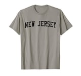 New Jersey NJ Varsity Style Garden State Throwback Black T-Shirt