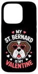 iPhone 14 Pro St Bernard My Valentines Hearts Day Dog Mom Dad Case