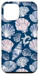 iPhone 12 mini Pink Blue ink Seashell Starfish Ocean Beach Sea Case