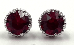 Swarovski 925 Sterling Silver Big Stud Red Crystal Earrings