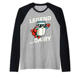 Legend Dairy Funny Milk Pun Superhero Milkshake Kawaii Raglan Baseball Tee