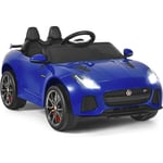 Goplus - 12V Jaguar Voiture Electrique avec Télécommande pour Enfants, Cabriolet 3-5 km/h Démarrage/Frein en Douceur,Sons et Musique avec Volume