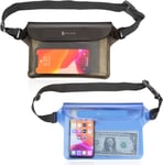 Pochette Étanche Téléphone Portable - Lot De 2 - Sacoche Smartphone Imperméable Sac Banane, Banane Waterproof Sangle Réglable, Housse Etanche À Ceinture ¿Pour Plage, Nage, Pêche, Kayak Etc.